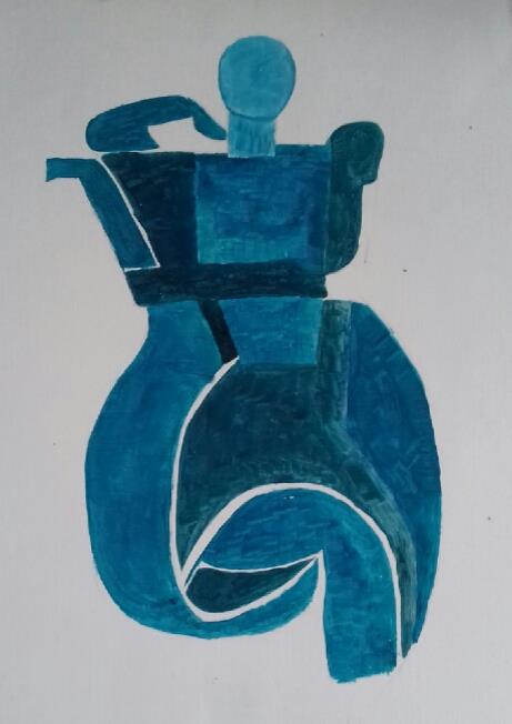 Posture huile sur papier