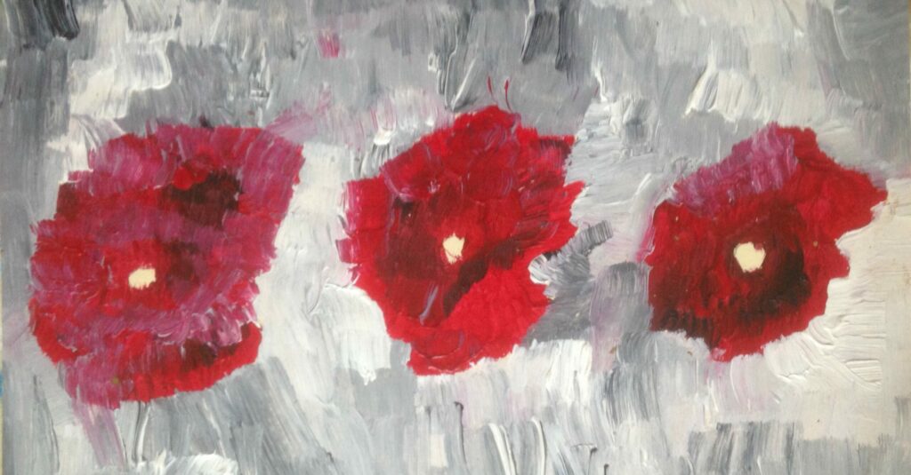 Coquelicots huile vernis glossy 16 x27,5 cm