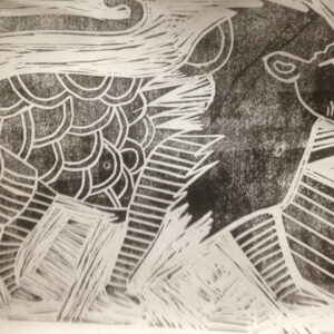 Leo-otis noir piece unique 20X30 550 euros