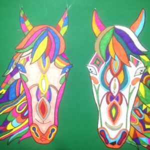 Chevaux 30x42cm 350 euros