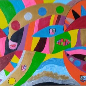 Apocalypse acrylique et poscas sur toile vernis glossy 50x60 cm