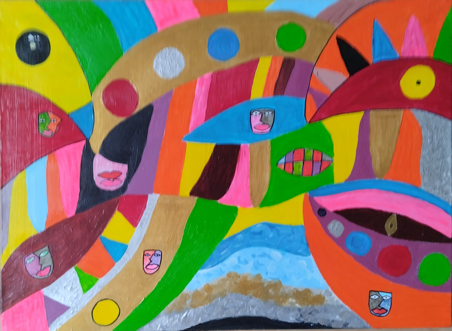 Apocalypse acrylique et poscas sur toile vernis glossy 50x60 cm