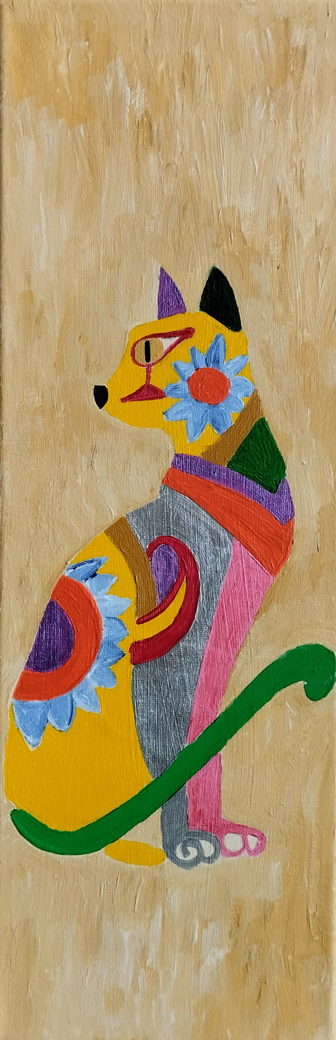 Aristote acrylique sur toile vernis glossy15x45cm 260 euros