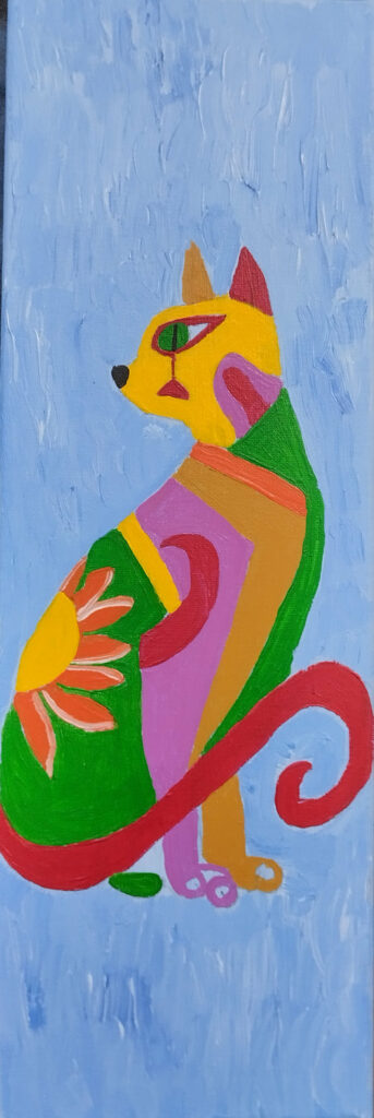 Edgar Morin acrylique sur toile vernis glossy 45x15 260 euros