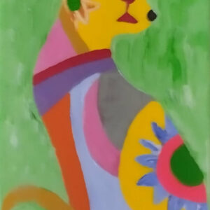 Série de Chats pop art Ovide acrylique sur toile vernis glossy 45x15cm 260 euros