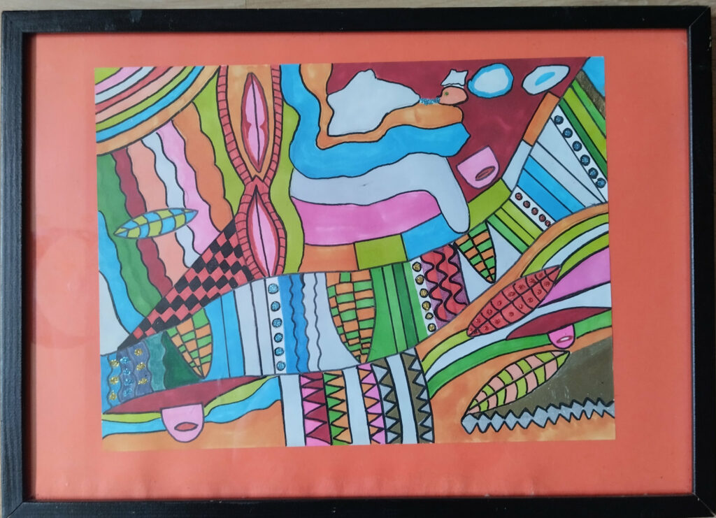 Voyage intérieur 2 poscas sur canson 24x32 cm 450 euros