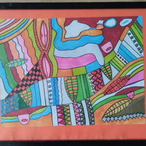 Voyage intérieur 2 poscas sur canson 24x32 cm 450 euros