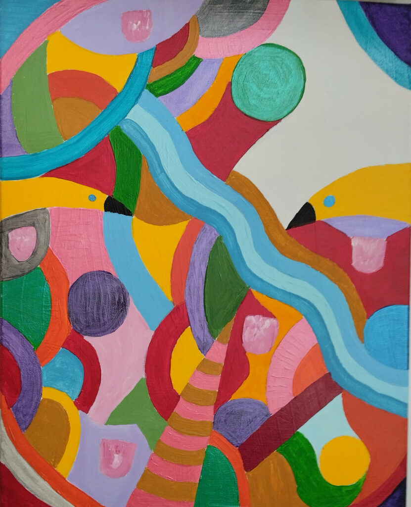 Voyage intérieur 9 Acrylique sur toile vernis anti-UV 51x40 cm